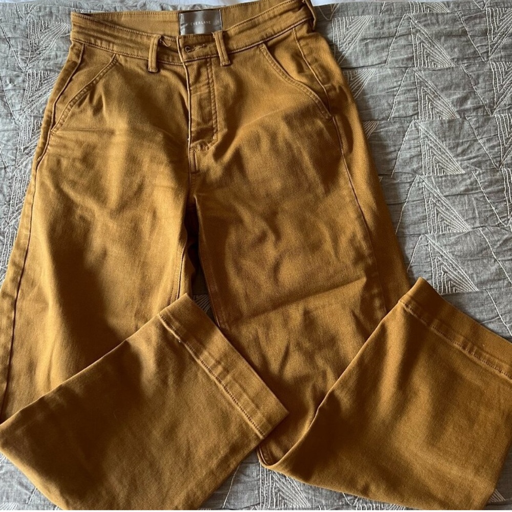 Everlane Wide Leg Pants in Mustard